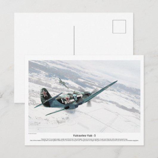 Yakovlev Yak-3 Briefkaart (Voorkant / Achterkant)