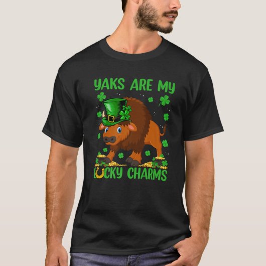 Yaks zijn mijn geluk Yak St. Patrick's Day T-shirt (Voorkant)