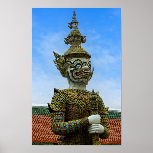 Yaksha-standbeeld in Bangkok Poster (Voorkant)