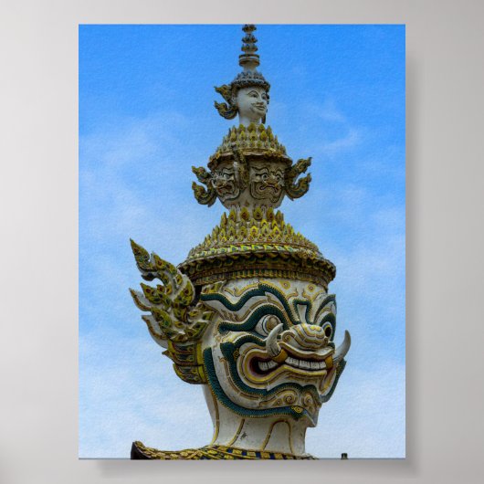 Yaksha-standbeeld in Bangkok Poster (Voorkant)