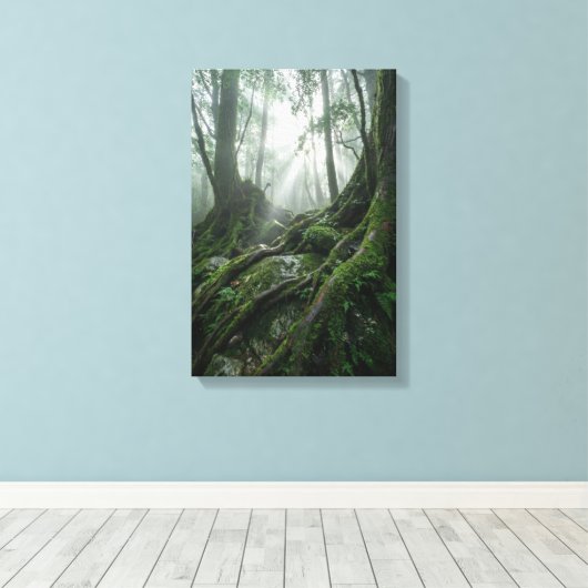 Yakushima 'Breath of Life' | Ancient Biophilic Canvas Afdruk (Insitu (Houten vloer))