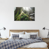 Yakushima Moss Forest 'Breath of Life' | Biophilic Canvas Afdruk (Insitu (Slaapkamer))
