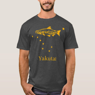 Yakutat Alaska State Flag Salmon Vist T-shirt