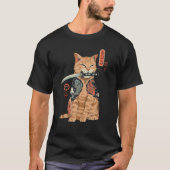 Yakuza Cat Japans Samurai Sword Katana Japan Tig T-shirt (Voorkant)