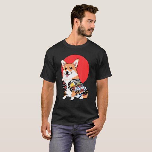 Yakuza Corgi T-shirt (Voorkant volledig)
