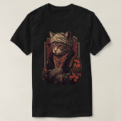 Yakuza Kat Japans Maffia Kat Tattoo Bloemen T-shirt (Design voorkant)