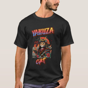 Yakuza Kat Japanse Samurai Bootleg Stijl Kat Tatto T-shirt