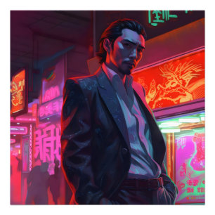 Yakuza Neon City Foto Afdruk