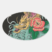 Yakuza Tattoo Ovale Sticker (Voorkant)