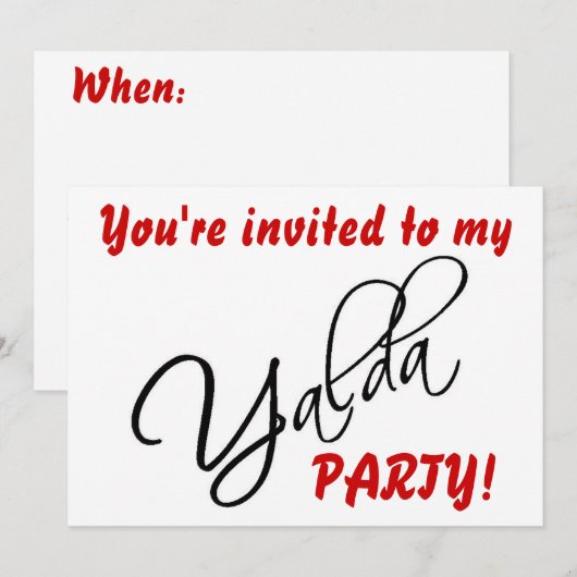 Yalda Party Invitation Kaart (Voorkant / Achterkant)
