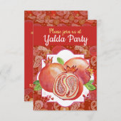 Yalda party Red Pomegranate Kaart (Voorkant / Achterkant)