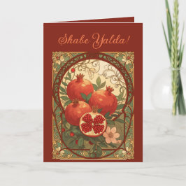 Yalda Pomegranate Chelle Night Celebration Feestdagen Kaart