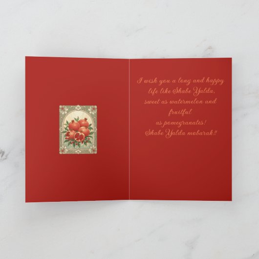 Yalda Pomegranate Chelle Night Fruits Kaart (Binnen)