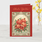Yalda Pomegranate Chelle Night Fruits Kaart (Gele Bloem)