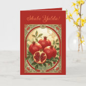 Yalda Pomegranate Chelle Night Fruits Kaart (Gele Bloem)