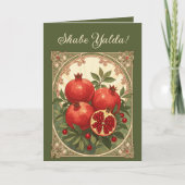 Yalda Pomegranates Persian Winter Solstice Kaart (Voorkant)