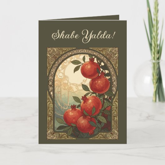 Yalda Pomegranates Winter Solstice Symbolism Kaart (Voorkant)