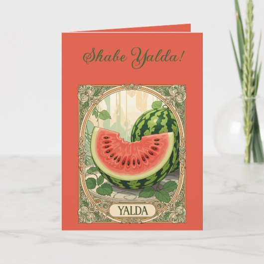 Yalda Watermeloen Chelle Nacht Vruchten Kaart (Voorkant)