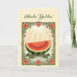 Yalda Watermeloen Perzische Winterzonnewende Feestdagen Kaart