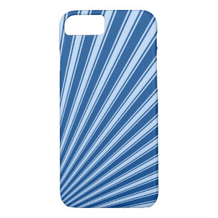 Yale Blue Funky Sun Rays Achtergrond Case-Mate iPhone Case