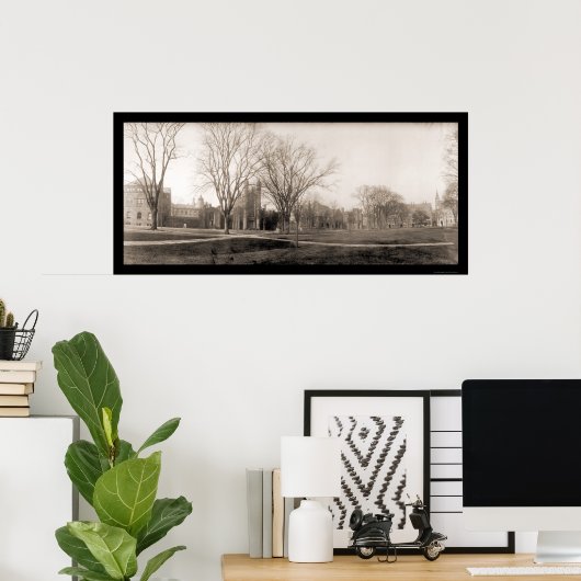 Yale Campus Birdseye Foto 1902 Poster (Thuiskantoor)