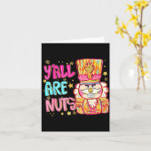 Y'all Are Nuts Nutcracker Merry Christmas Funny Xm Kaart (Gele Bloem)