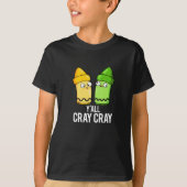 Yall Cray Cray Funny Crazy Crayon Pun Dark BG T-shirt (Voorkant)