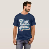 Yall heeft Jezus Christelijke Retro 70s Christus B T-shirt (Voorkant volledig)