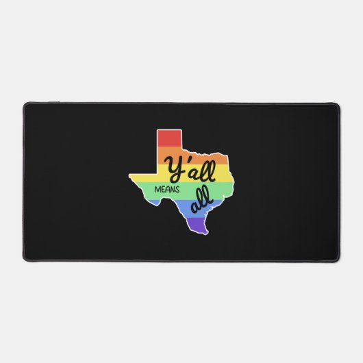 Y'all Means Y'all Design for proud LGBT+ Texan Bureaumat (Voorkant)