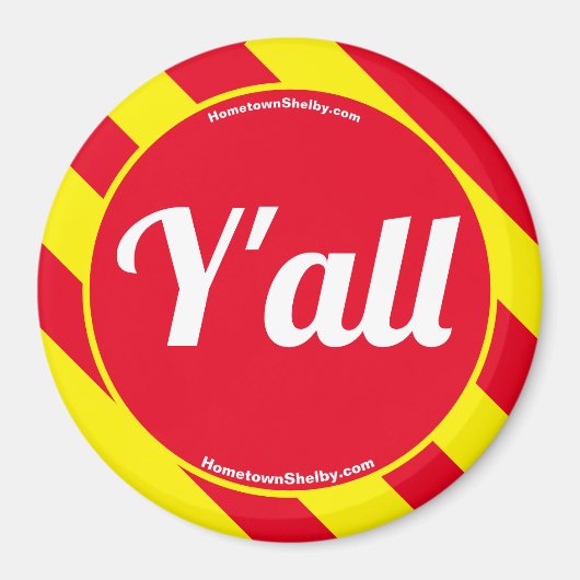 Y'all rood/gele magneet (Voorkant)