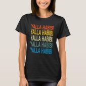 Yalla Habibi Arabisch Calligrafie T-shirt (Voorkant)