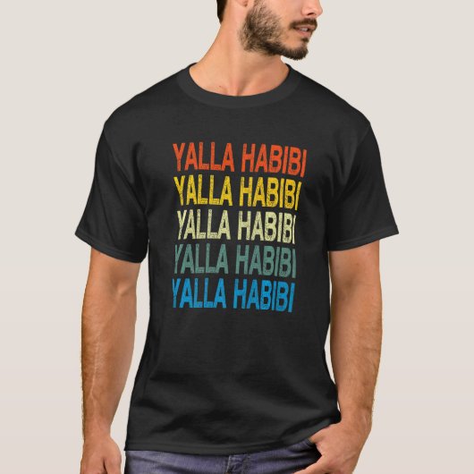 Yalla Habibi Arabisch Calligrafie T-shirt (Voorkant)