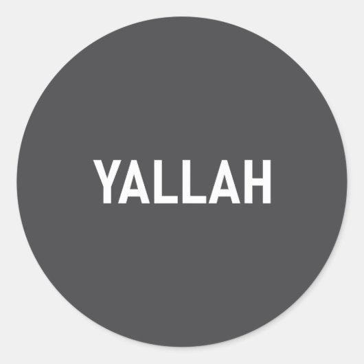 Yallah, Arabic Words, Travel, Funny, Jokes, Sarcas Ronde Sticker (Voorkant)