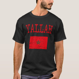 Yallah Arabische Marokkaanse vlag T-shirt