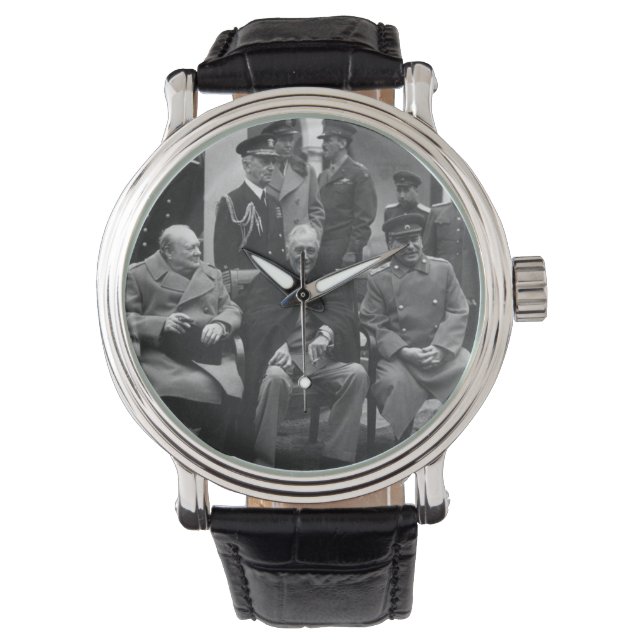 Yalta Conference Roosevelt Stalin Churchill 1945 Horloge (Voorkant)