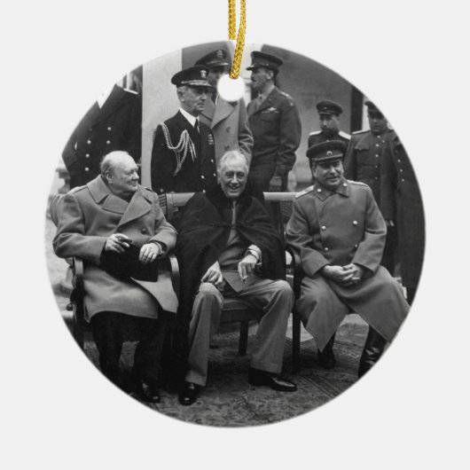 Yalta Conference Roosevelt Stalin Churchill 1945 Keramisch Ornament (Voorkant)