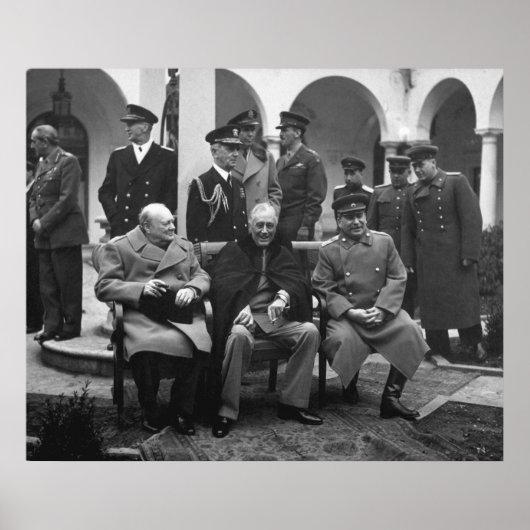 Yalta Conference Roosevelt Stalin Churchill 1945 Poster (Voorkant)