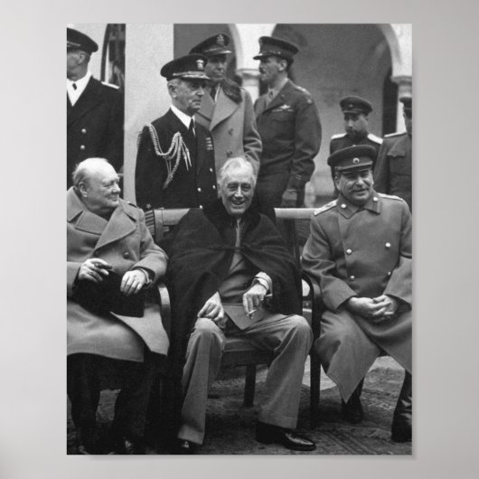 Yalta Conference Roosevelt Stalin Churchill 1945 Poster (Voorkant)