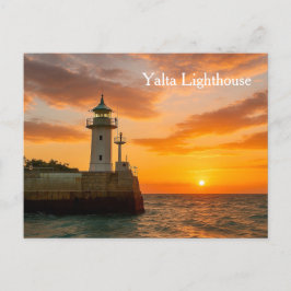 Yalta Lighthouse at Sunset, Ukraine, Postcard Briefkaart