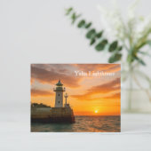 Yalta Lighthouse at Sunset, Ukraine, Postcard Briefkaart (Staand voorkant)