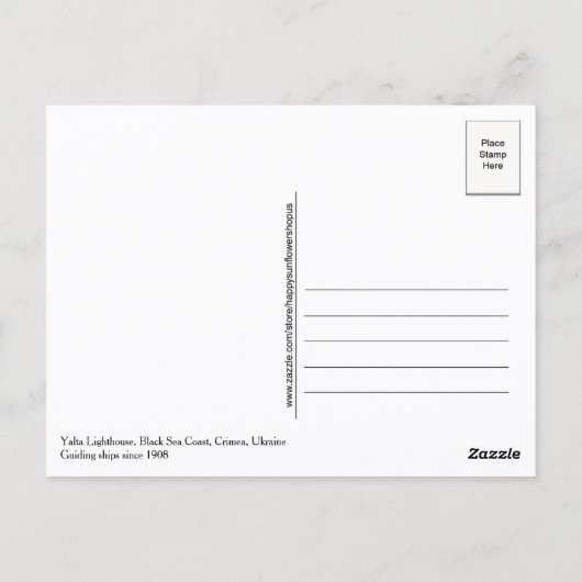 Yalta Lighthouse Ukraine, Black Sea Coast Postcard Briefkaart (Achterkant)
