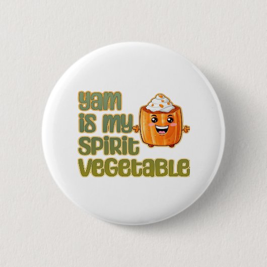 Yam Is Mijn Geestige Groente Grappige Speelse Stem Ronde Button 5,7 Cm (Voorkant)