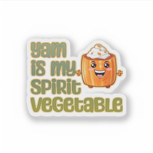 Yam is mijn spirit groente klassieker sticker (Voorkant)