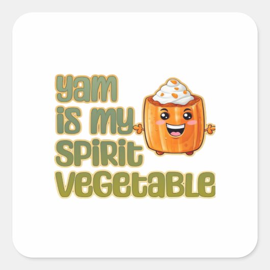 Yam is mijn spirit groente klassieker vierkante sticker (Voorkant)