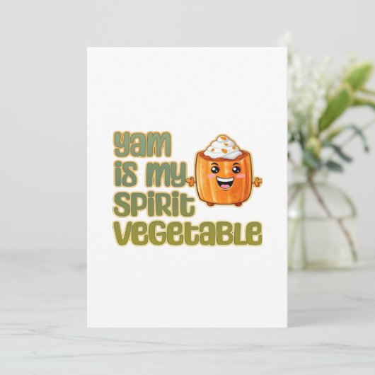 Yam Is My Spirit Vegetable Funny Playful Mood Feestdagenkaart (Staand voorkant)