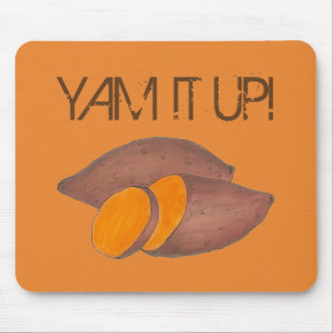 Yam it Up Funny Oranje Sweet Potato Funny Foodie Muismat