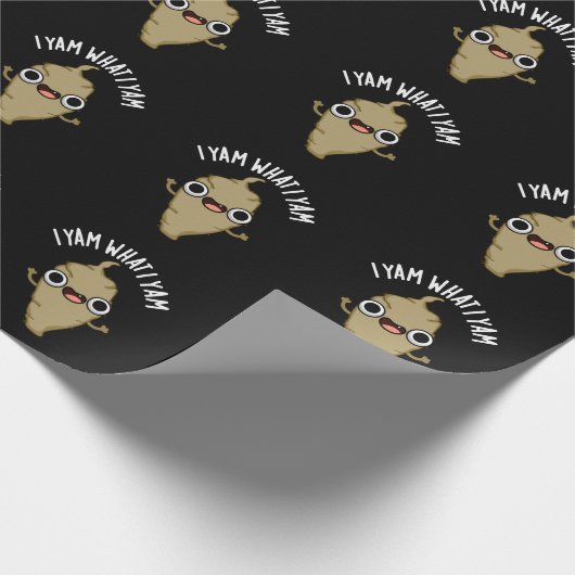 Yam wat ik Yam Funny Veggie Pun Dark BG Cadeaupapier (Hoek)