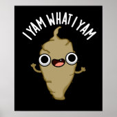 Yam wat ik Yam Funny Veggie Pun Dark BG Poster (Voorkant)