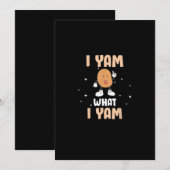 Yam What I Yam Funny Potato Pun Thanksgiving Feestdagenkaart (Voorkant / Achterkant)