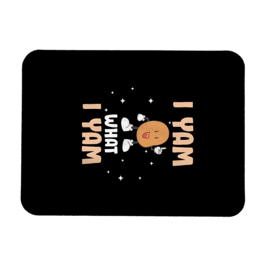 Yam What I Yam Funny Potato Pun Thanksgiving Magneet (Horizontaal)